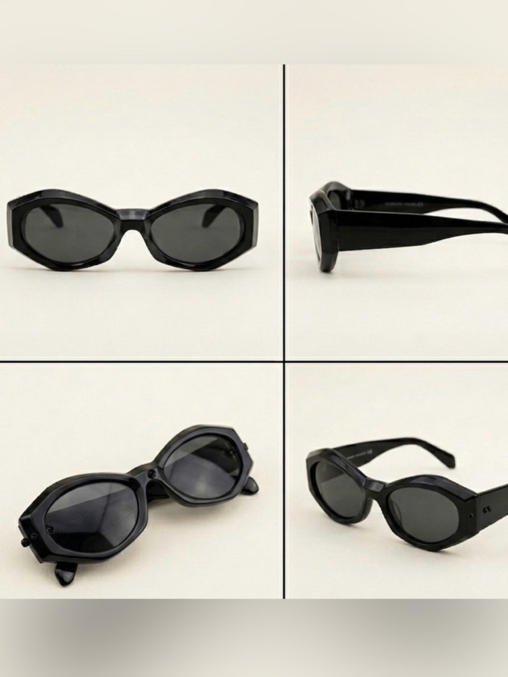DESIGNER *Inspired*/ Black Geometric  Sunglasses -  High Fashion Accessories